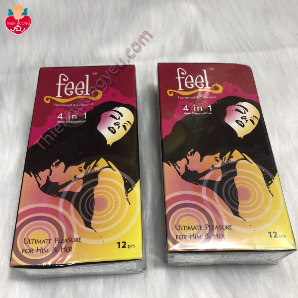 Hộp Bao Cao Su Feel 12 Cái Hương Dâu Cực Thơm Cao Cấp Chính Hãng